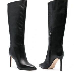 MMK Michael Kors Rue 110mm Knee-High Leather Boots Black Stiletto High Heels 4⅓"